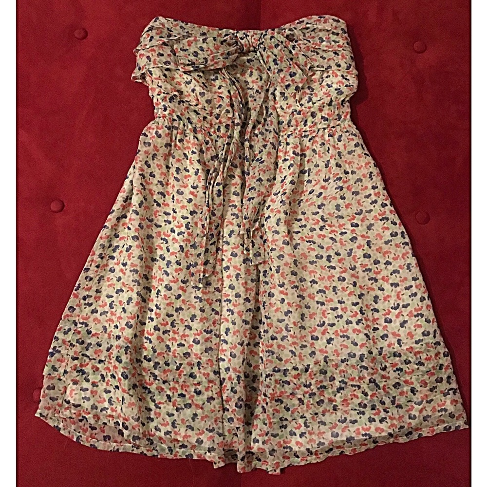 Strapless Floral Dress